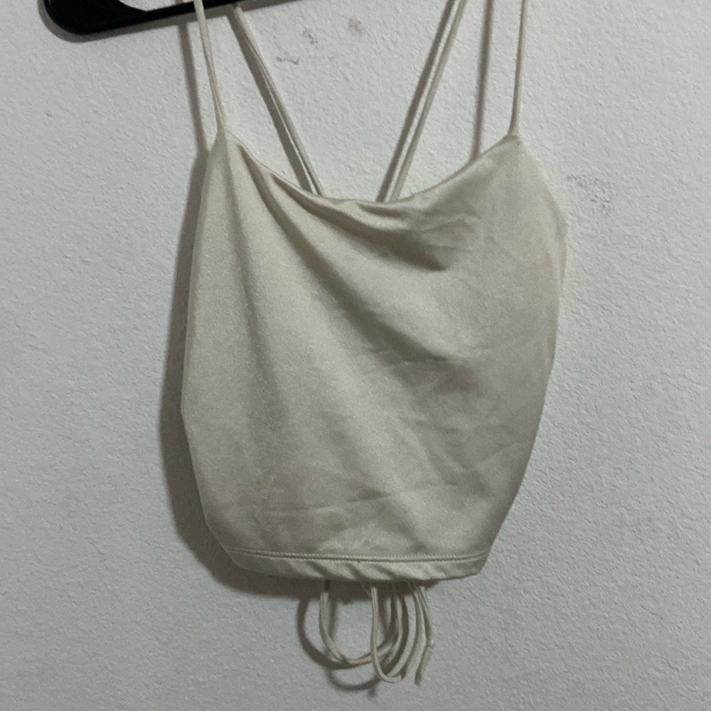 Satin Off White Crop Top